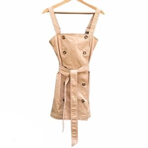 NWT F21 Button Front Khaki Jumper Dress